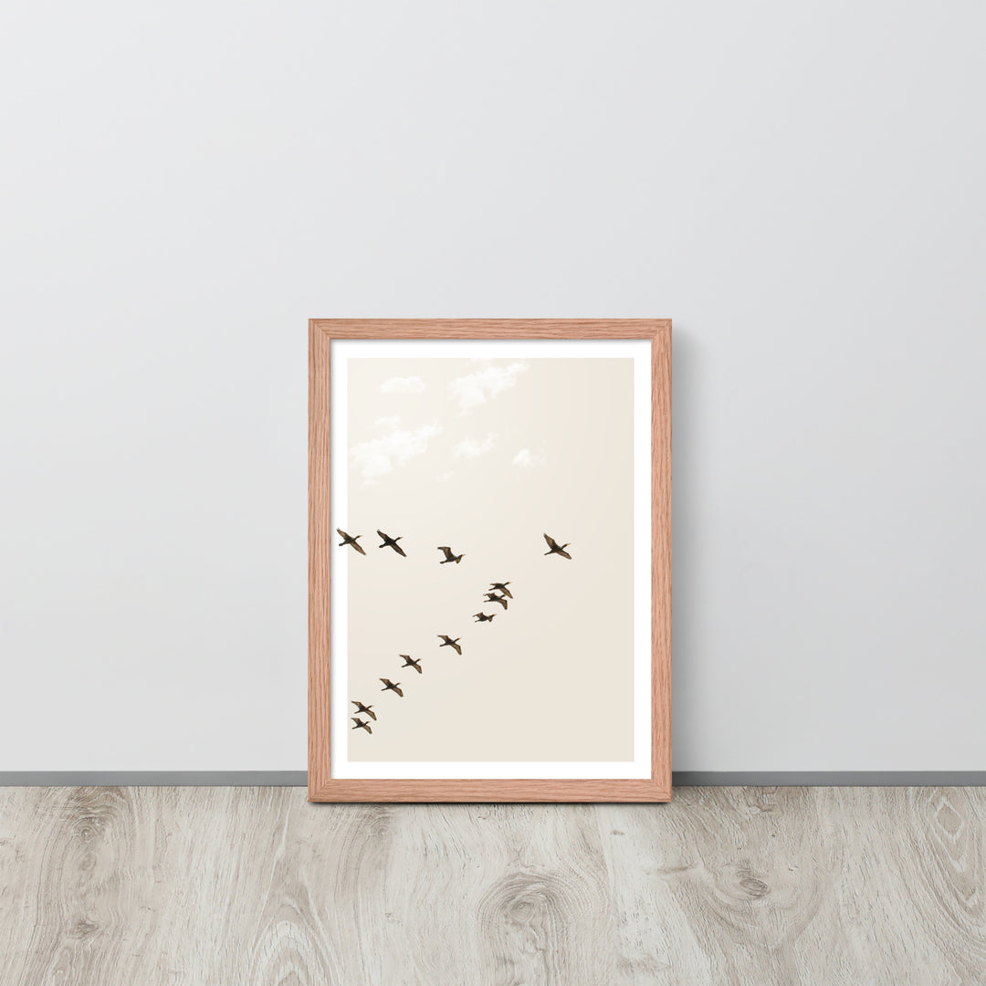 Graceful Passage of Migrating Geese - Framed Print