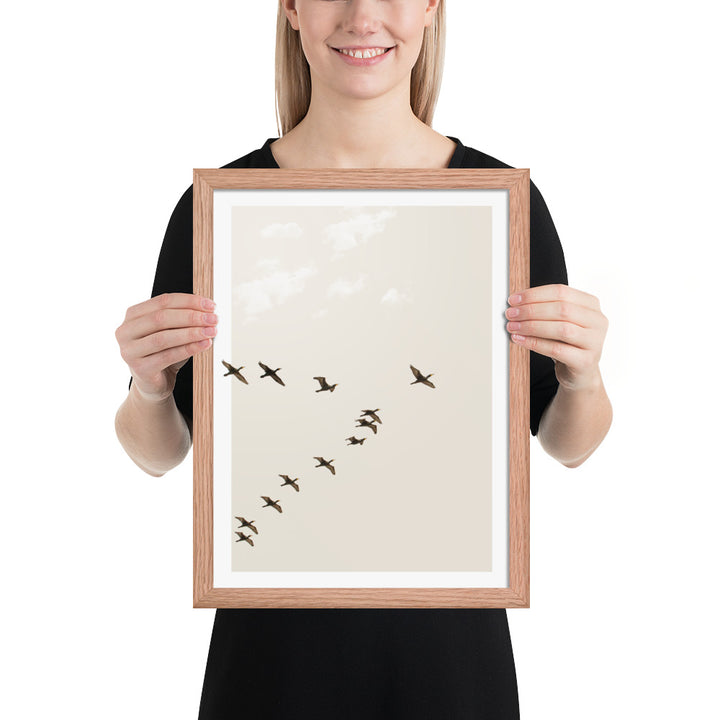 Graceful Passage of Migrating Geese - Framed Print