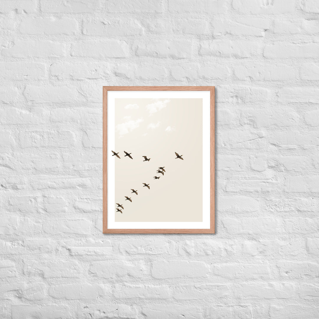 Graceful Passage of Migrating Geese - Framed Print