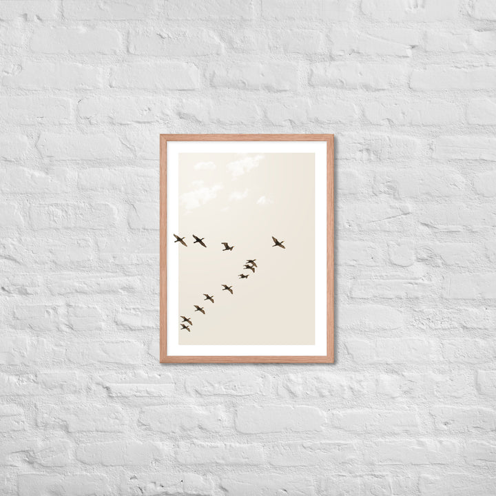 Graceful Passage of Migrating Geese - Framed Print