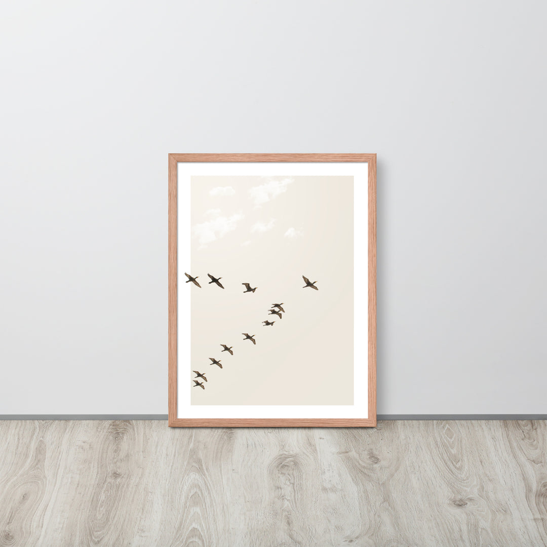 Graceful Passage of Migrating Geese - Framed Print