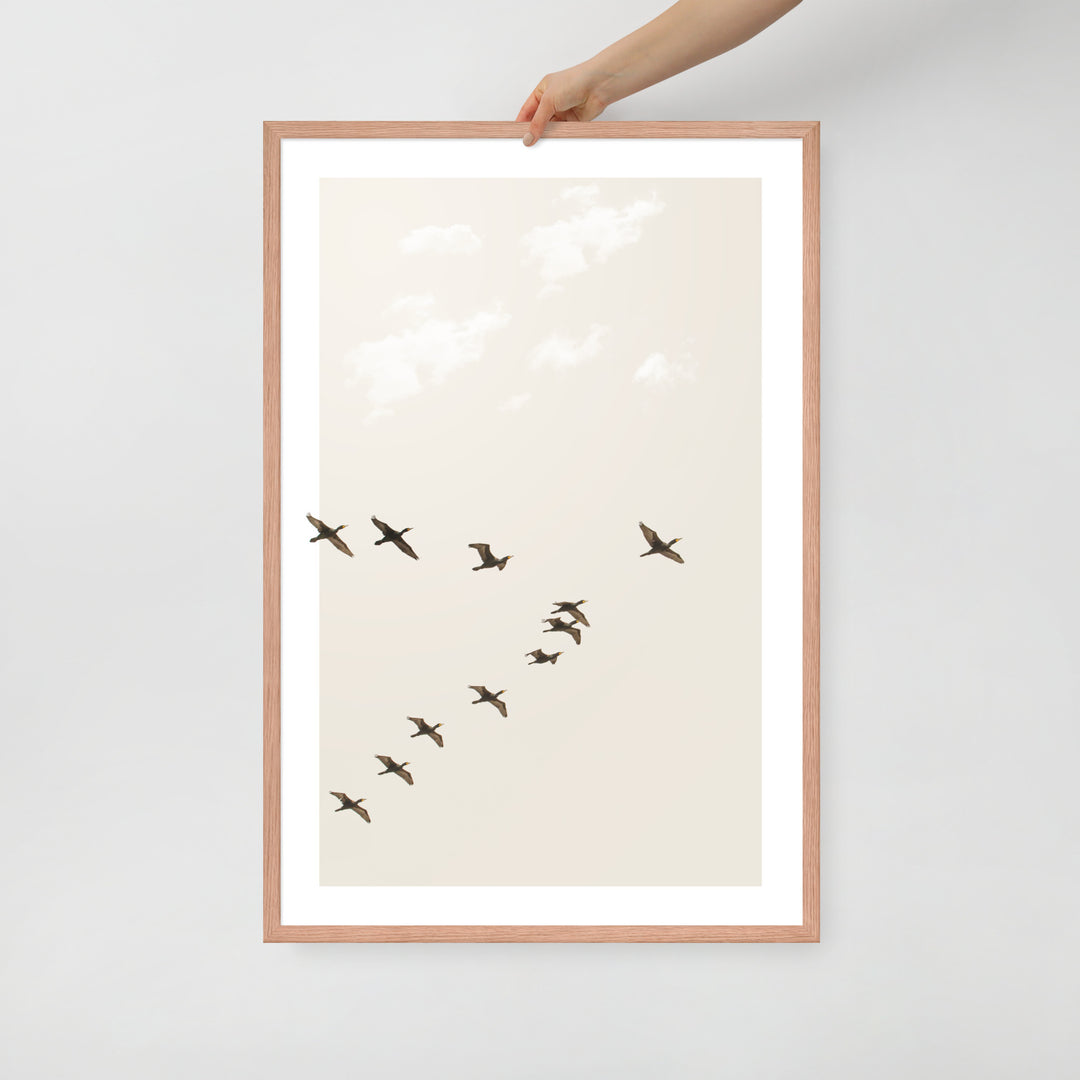 Graceful Passage of Migrating Geese - Framed Print