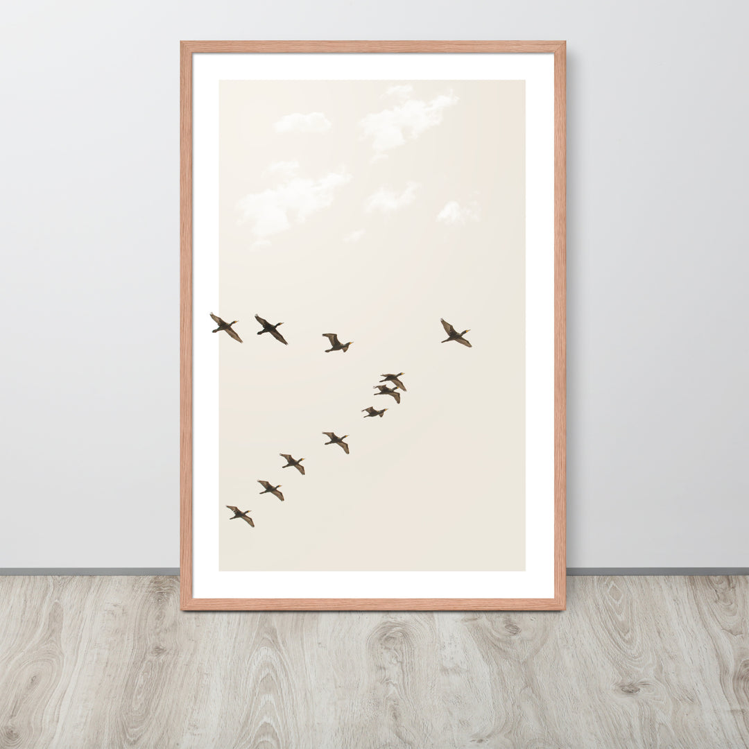 Graceful Passage of Migrating Geese - Framed Print