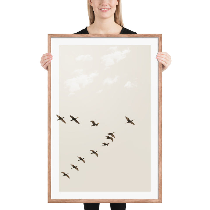 Graceful Passage of Migrating Geese - Framed Print