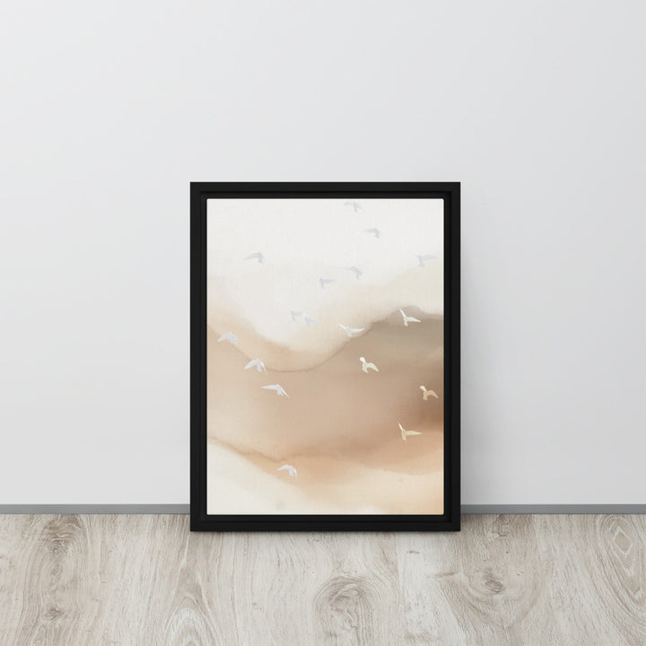 Dancing Wings in Sandy Winds - Portrait Framed Canvas