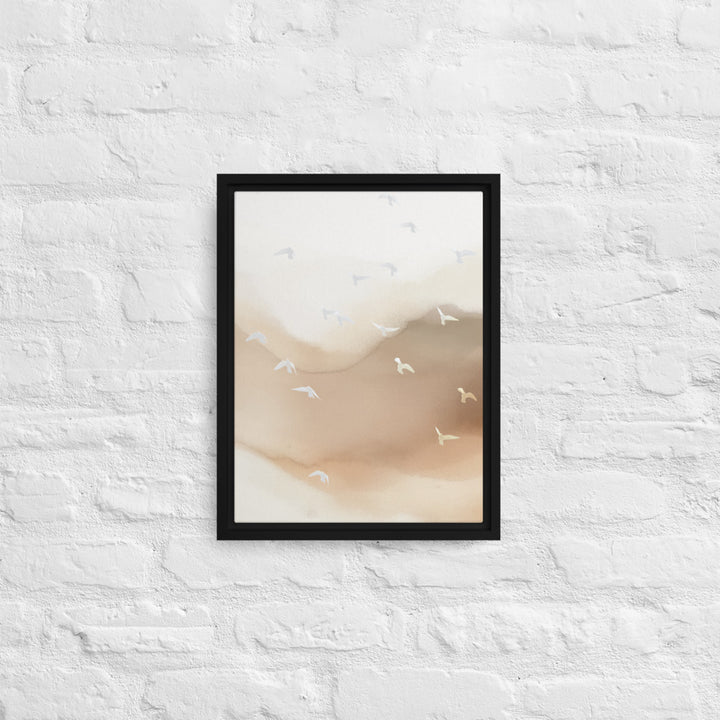 Dancing Wings in Sandy Winds - Portrait Framed Canvas