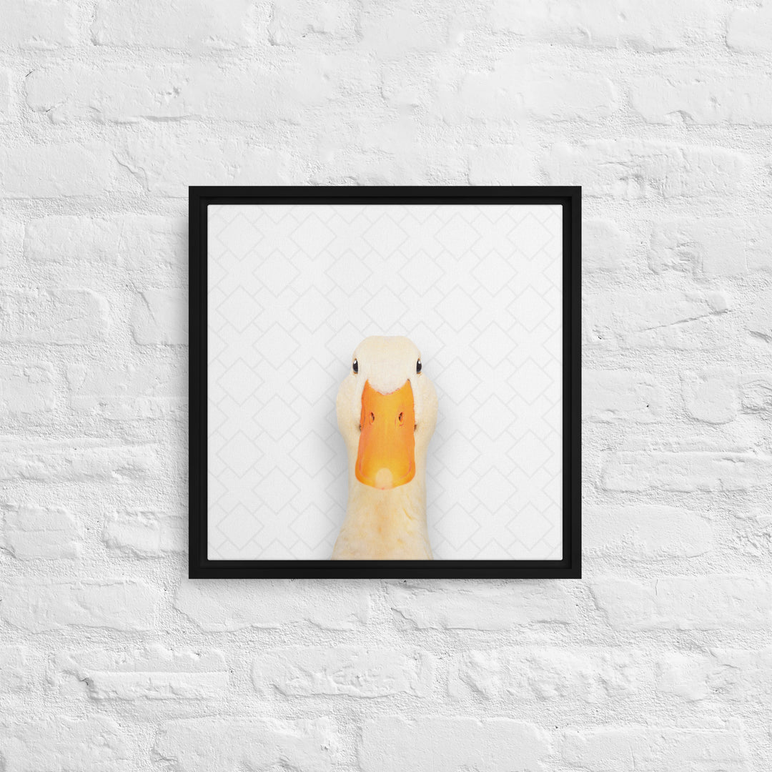 Quirky Duck - Beakaboo - Framed Canvas