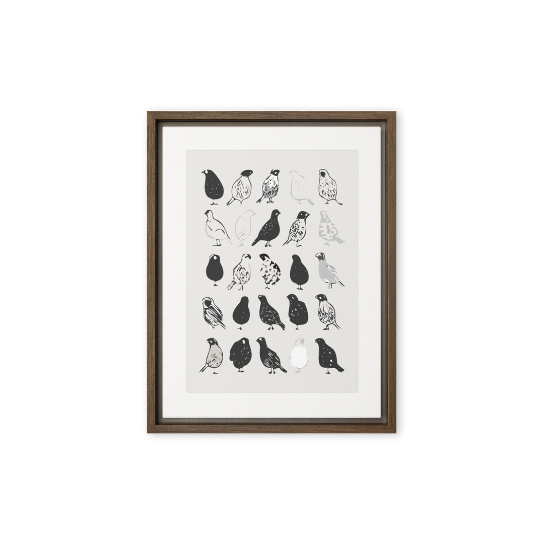 The Gathering of Ink Birds - Framed canvas