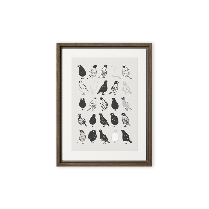 The Gathering of Ink Birds - Framed canvas