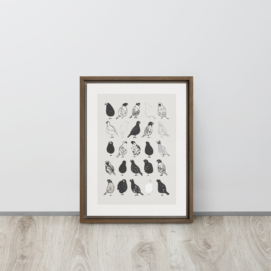 The Gathering of Ink Birds - Framed canvas