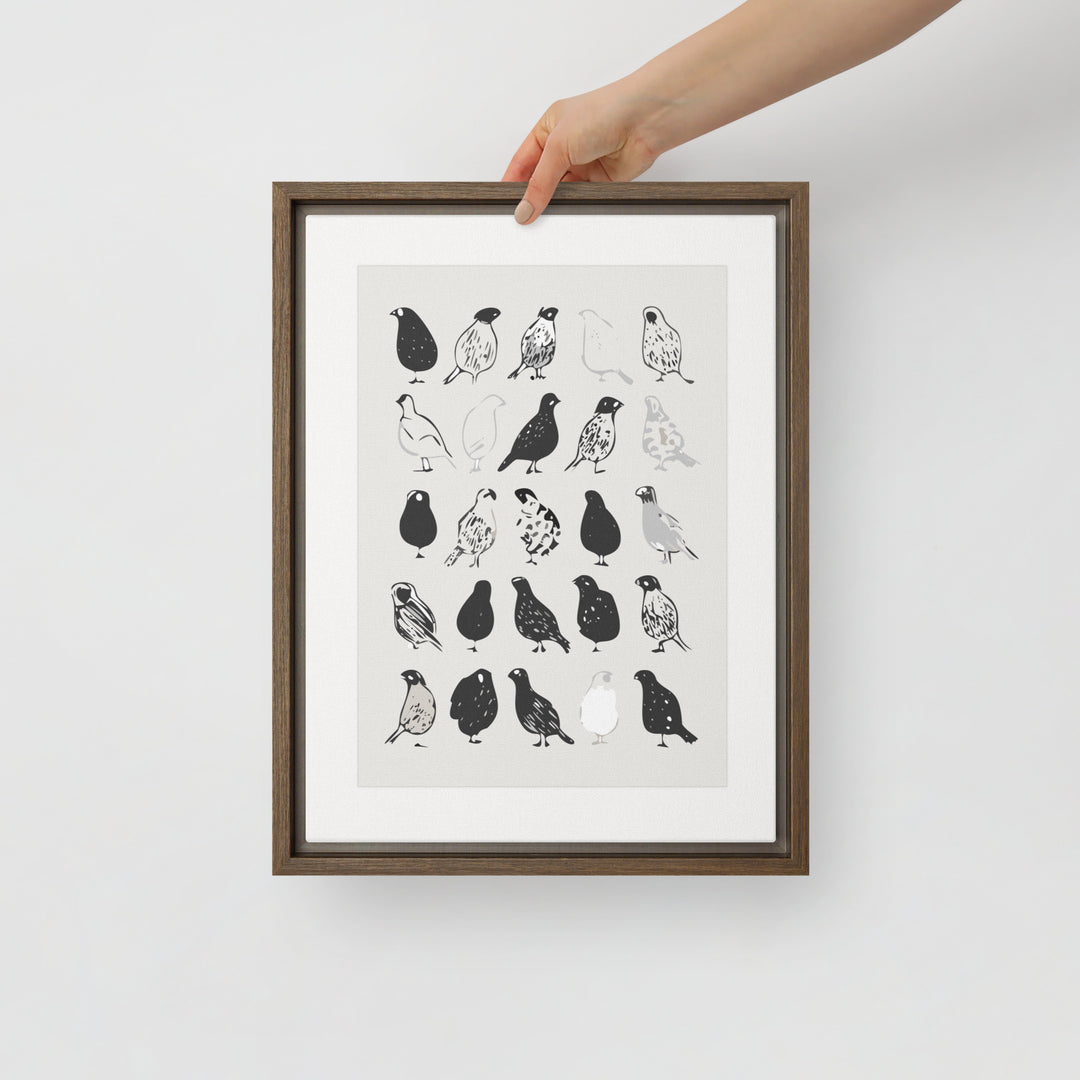 The Gathering of Ink Birds - Framed canvas