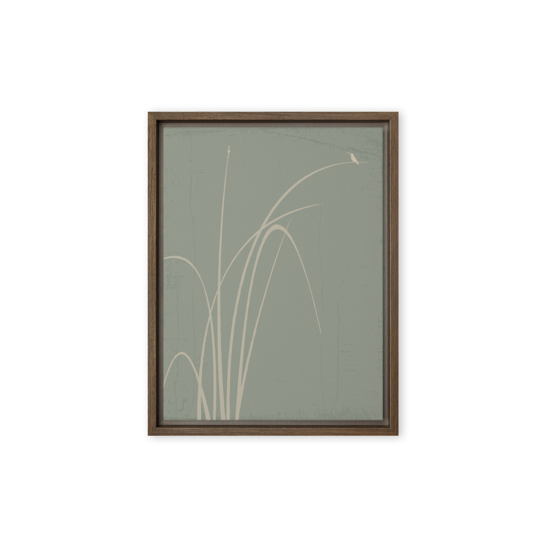 Whispers of Reeds and Wings - Framed canvas