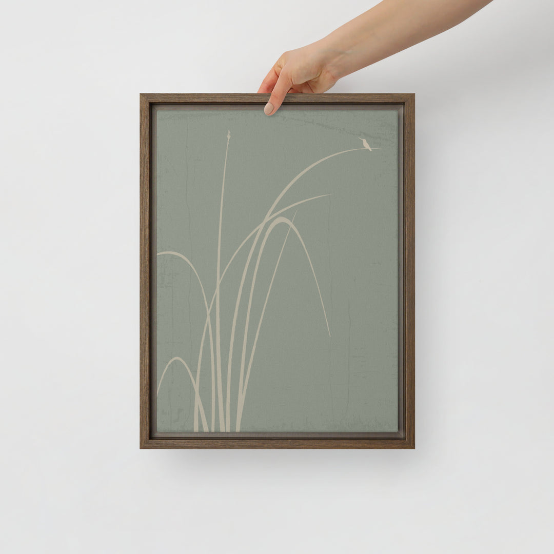 Whispers of Reeds and Wings - Framed canvas