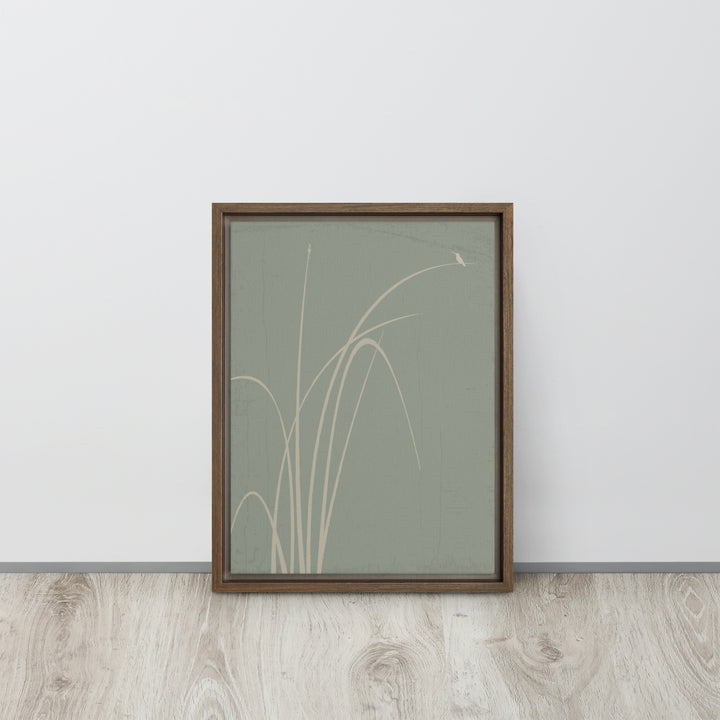 Whispers of Reeds and Wings - Framed canvas