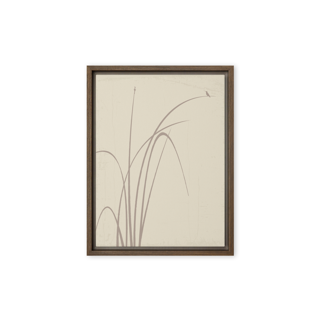 Whispers of Reeds and Wings - Framed canvas