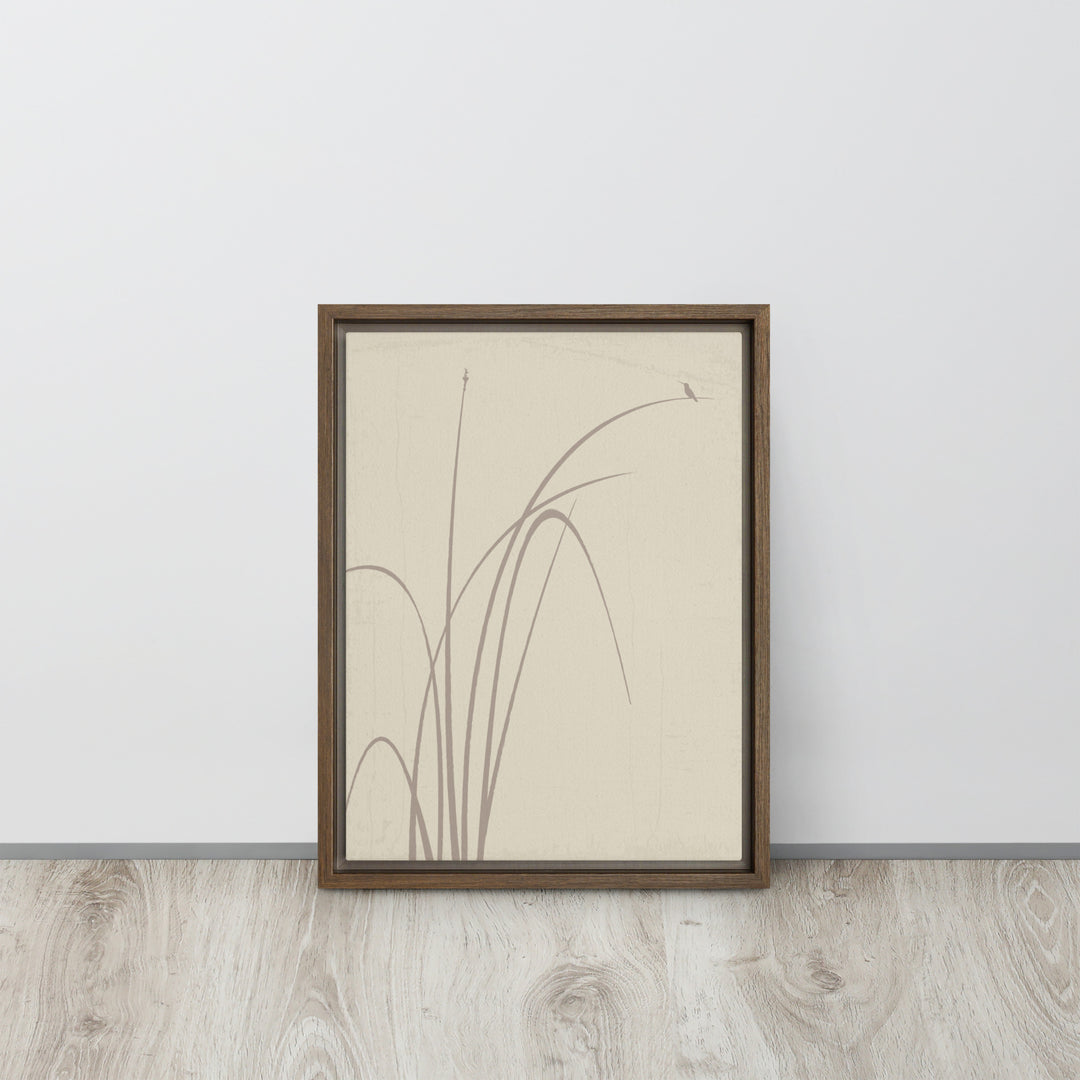 Whispers of Reeds and Wings - Framed canvas