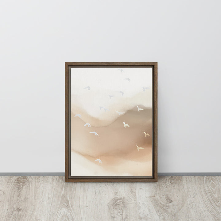 Dancing Wings in Sandy Winds - Portrait Framed Canvas