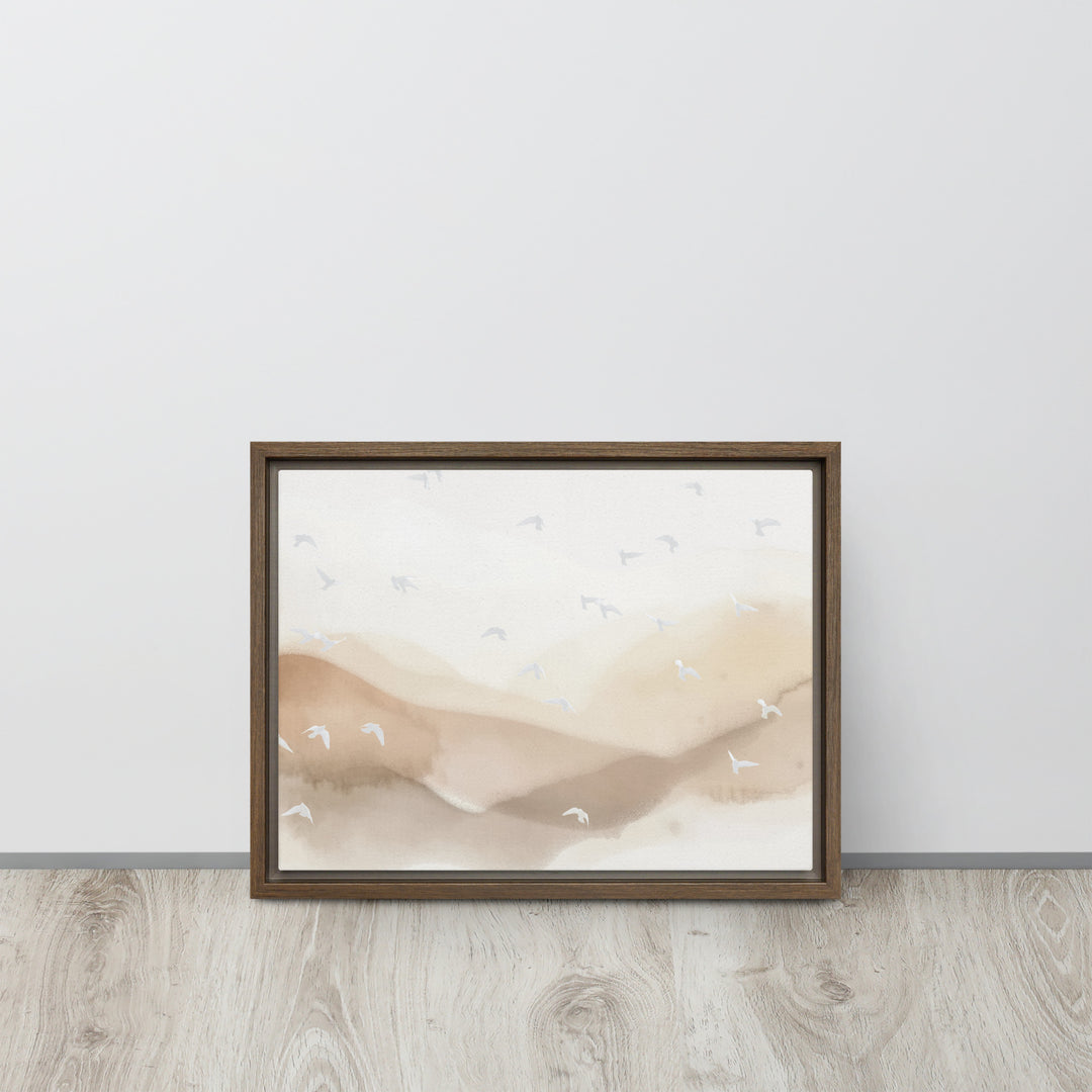 Dancing Wings in Sandy Winds – Landscape Framed Canvas