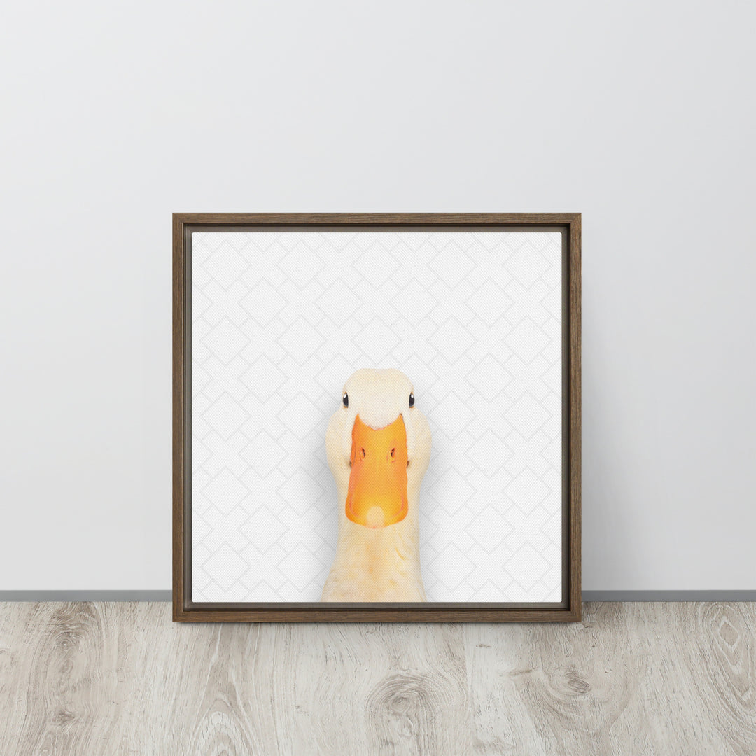 Quirky Duck - Beakaboo - Framed Canvas