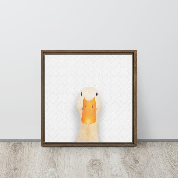 Quirky Duck - Beakaboo - Framed Canvas