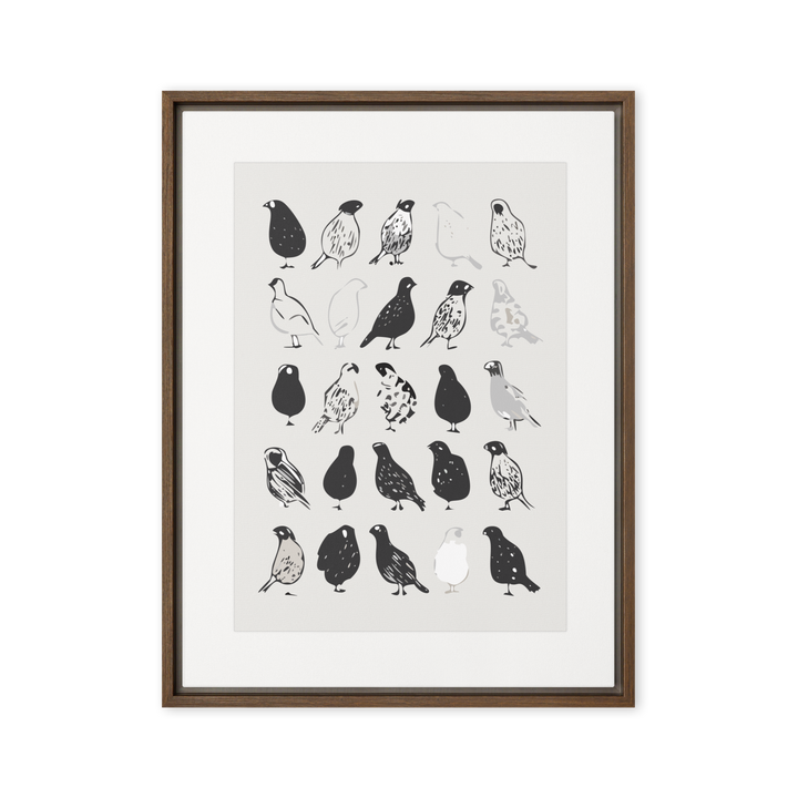 The Gathering of Ink Birds - Framed canvas