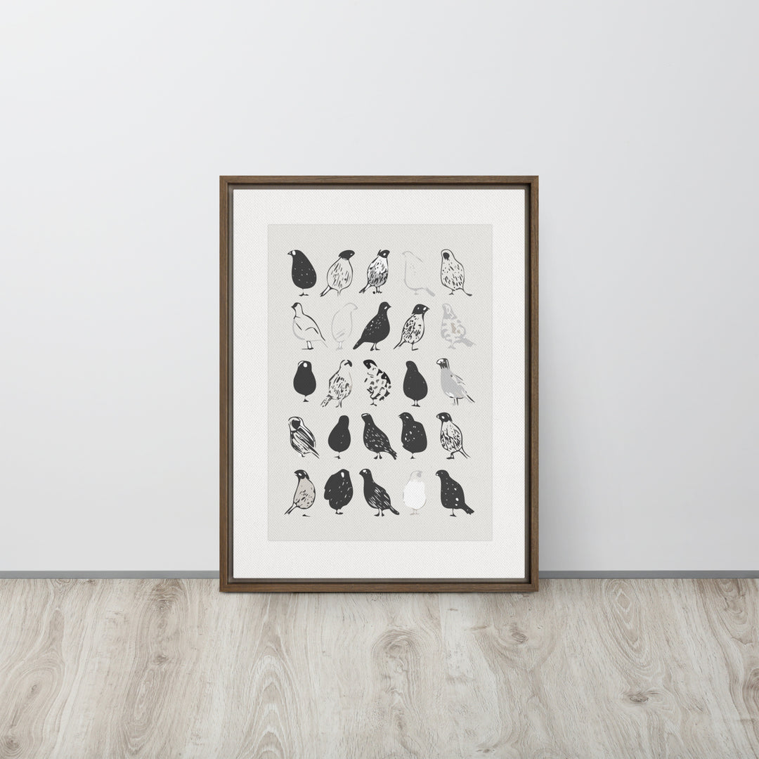 The Gathering of Ink Birds - Framed canvas