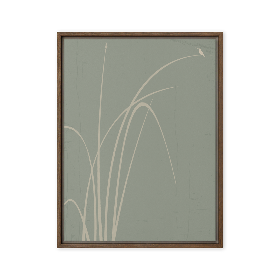 Whispers of Reeds and Wings - Framed canvas