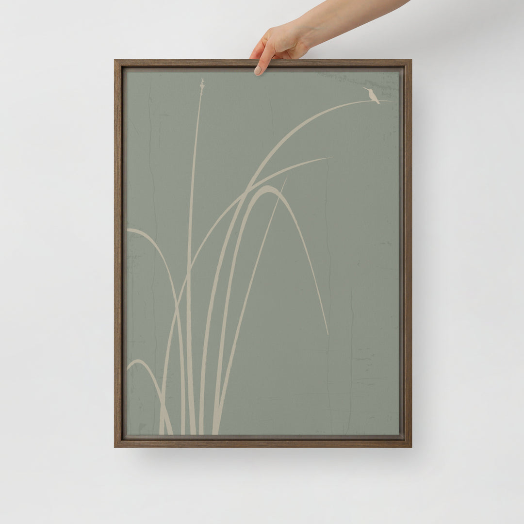 Whispers of Reeds and Wings - Framed canvas