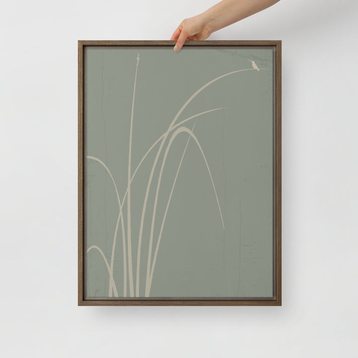 Whispers of Reeds and Wings - Framed canvas