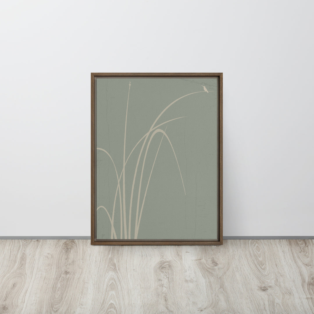 Whispers of Reeds and Wings - Framed canvas