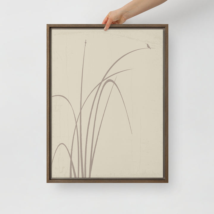 Whispers of Reeds and Wings - Framed canvas