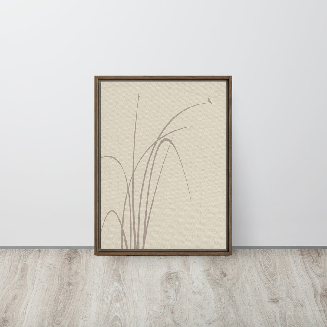 Whispers of Reeds and Wings - Framed canvas