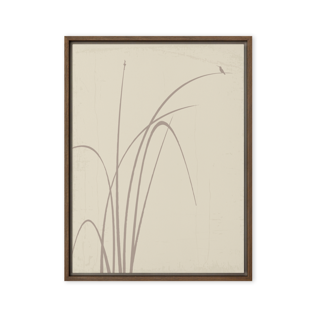 Whispers of Reeds and Wings - Framed canvas