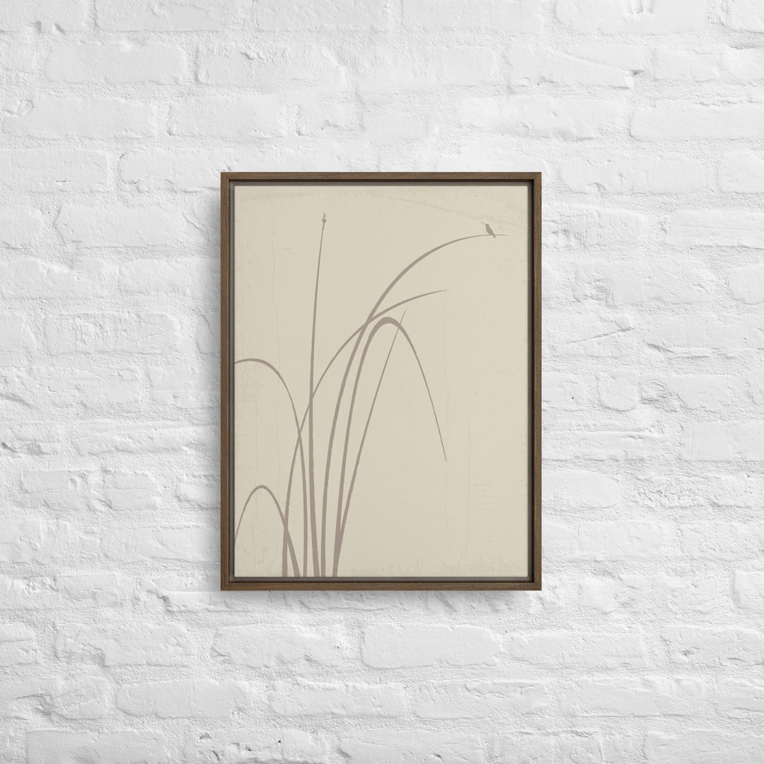 Whispers of Reeds and Wings - Framed canvas