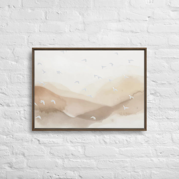 Dancing Wings in Sandy Winds – Landscape Framed Canvas