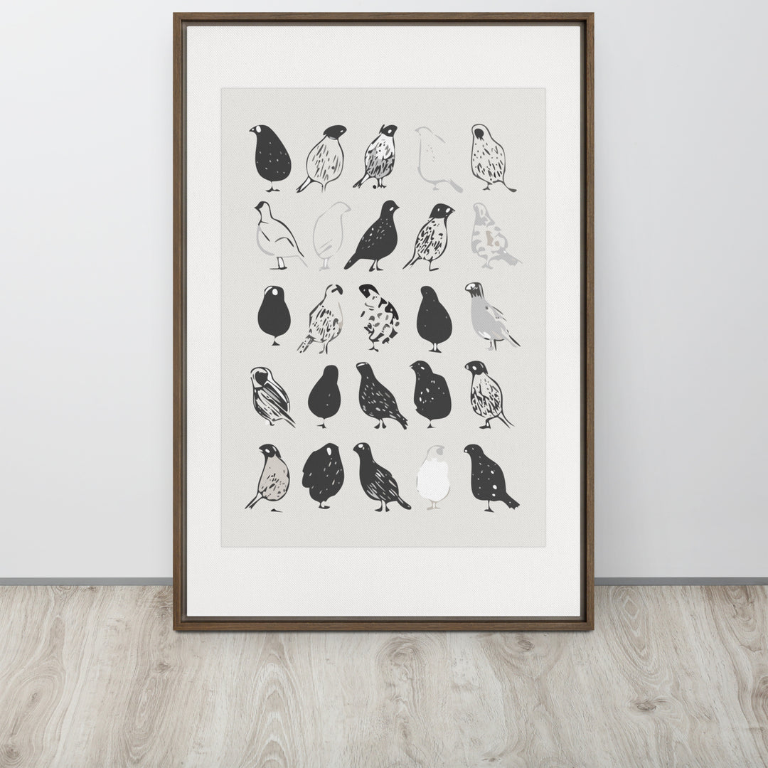 The Gathering of Ink Birds - Framed canvas