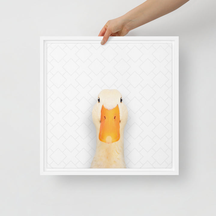 Quirky Duck - Beakaboo - Framed Canvas