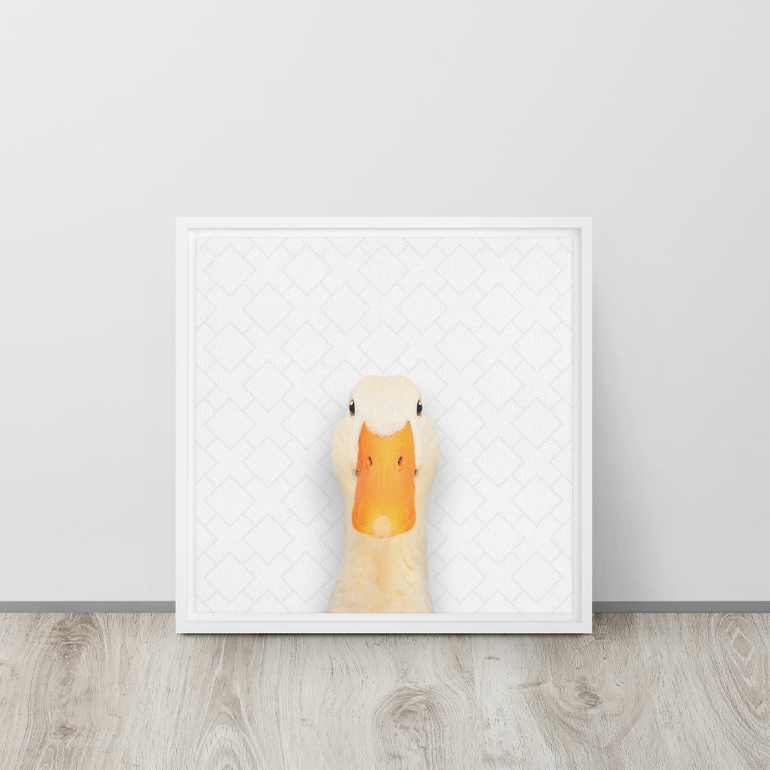 Quirky Duck - Beakaboo - Framed Canvas