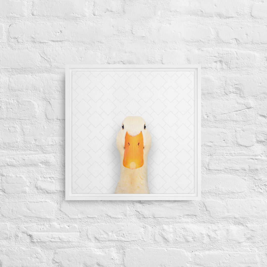 Quirky Duck - Beakaboo - Framed Canvas