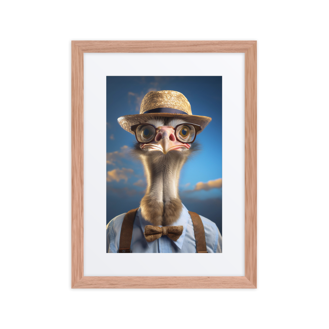 The Grandpa Ostrich - Birds Like Us - 12"x16" Framed Matted Print