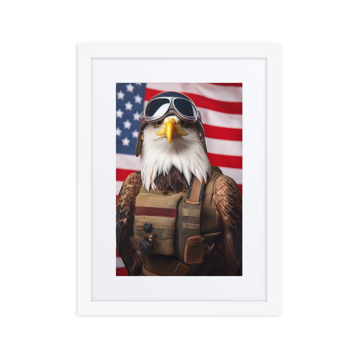 The Pilot Bald Eagle - Birds Like Us - 12"x16" Framed Matted Print