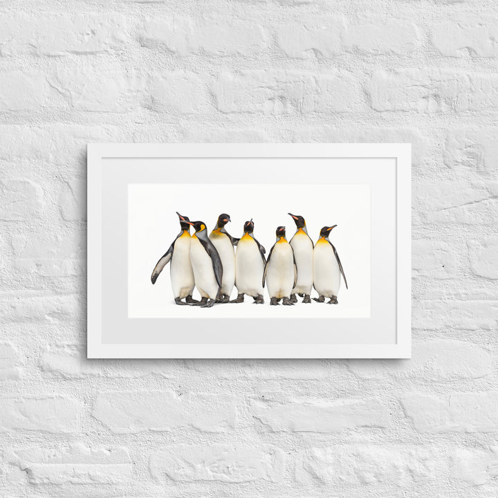 Penguin Pals – A Moment Together - 12"x18" Mat Framed Print