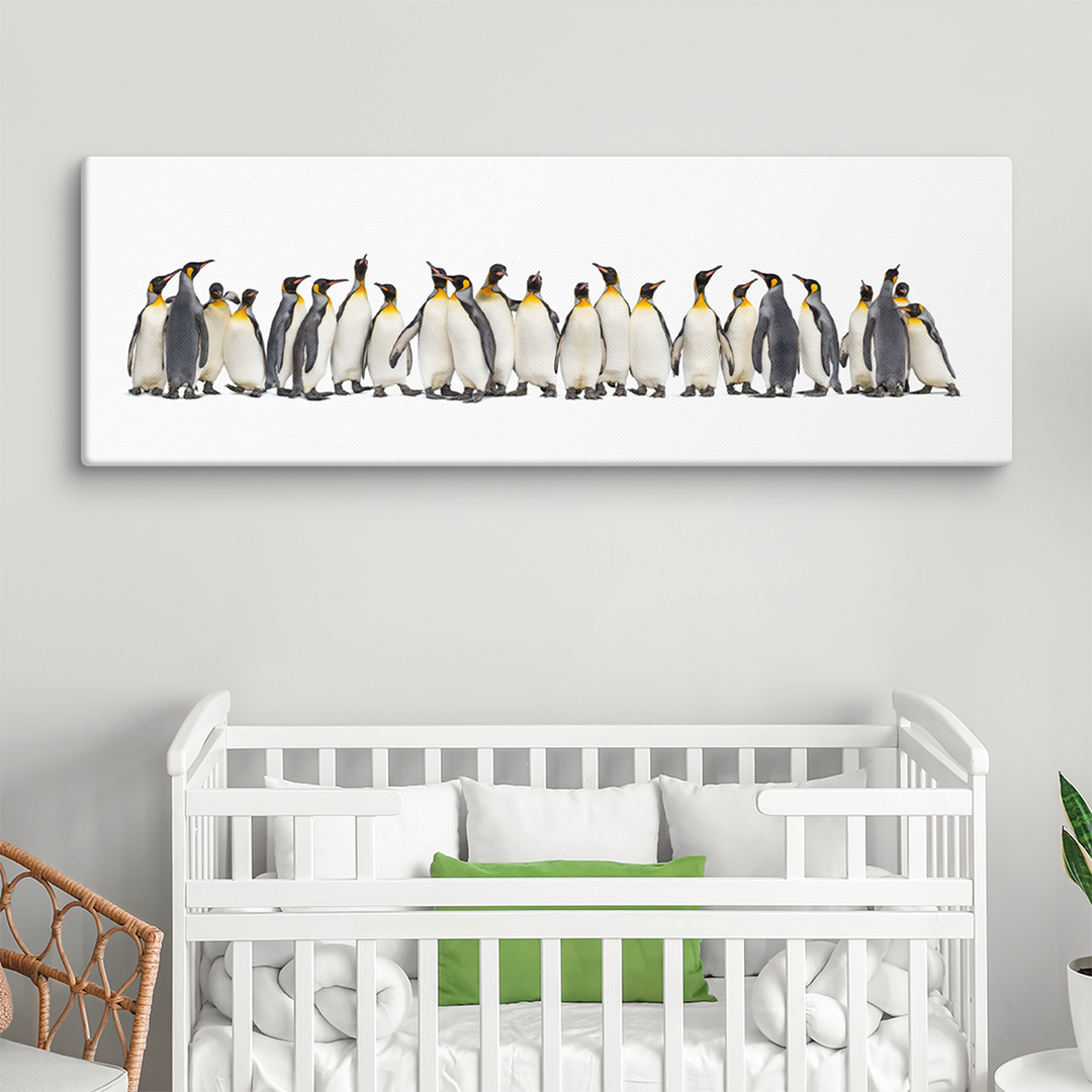 Penguin Colony – Expressions of Unity - 16"x48" Canvas Wall Art