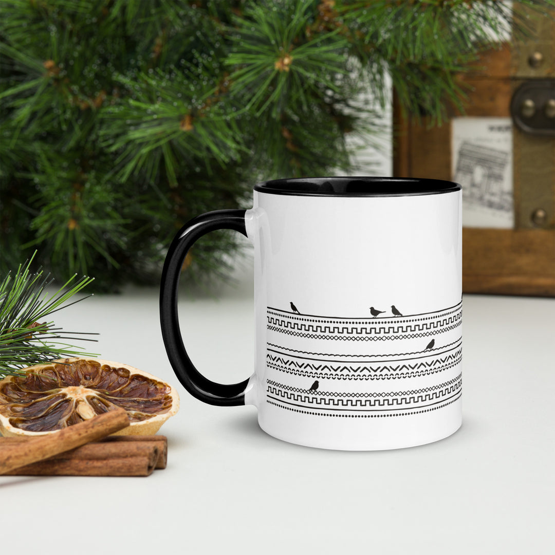 Birds on Boho Lines - 11oz Mug