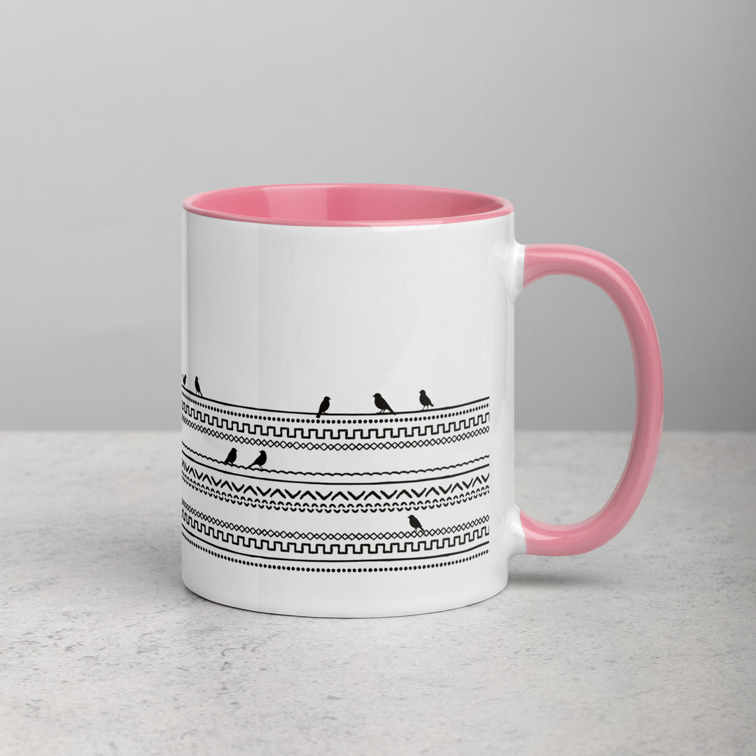 Birds on Boho Lines - 11oz Mug