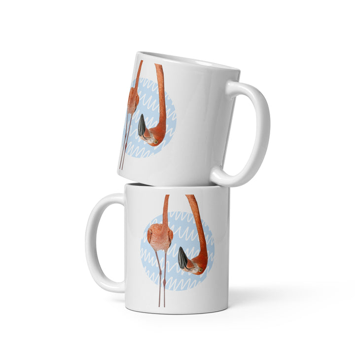 Curious Flamingo Mug – Whimsical Dual-Sided Design