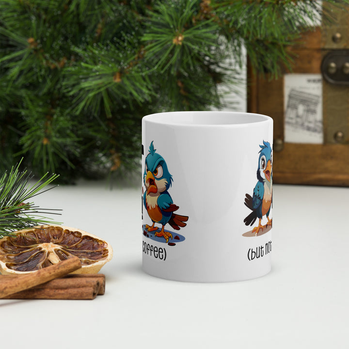 Coffee First, Conversations Later – Bird Mug Fun