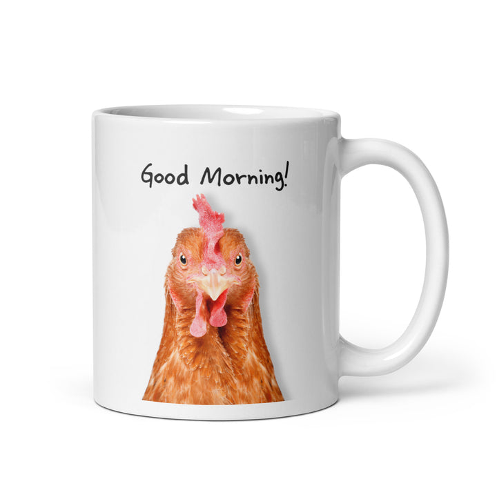 Good Morning! Red Rooster 11oz Mug – Quirky Ceramic Coffee Mug