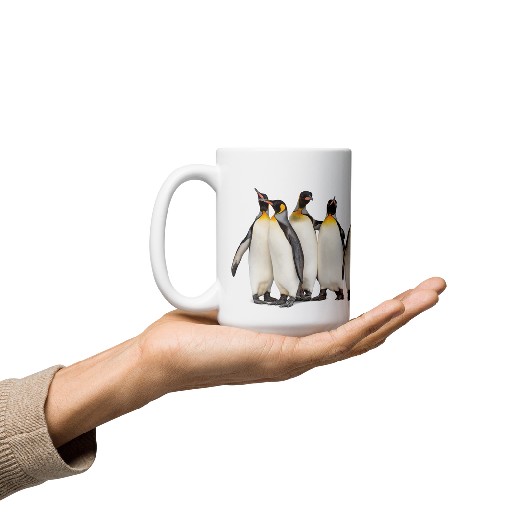 Gathered for Coffee – Penguin Companions Mug - 11oz or 15oz - Penguins in Studio