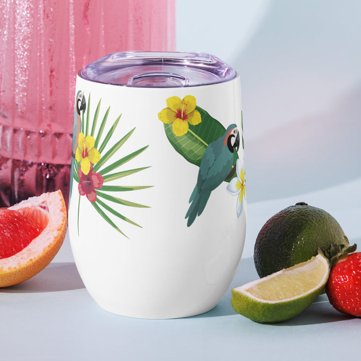 Tropical Parrot Paradise - 12oz Wine tumbler